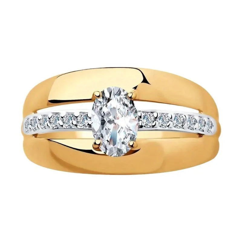 Gold zinc alloy party ring on white background, size 8 available in sizes 6-10