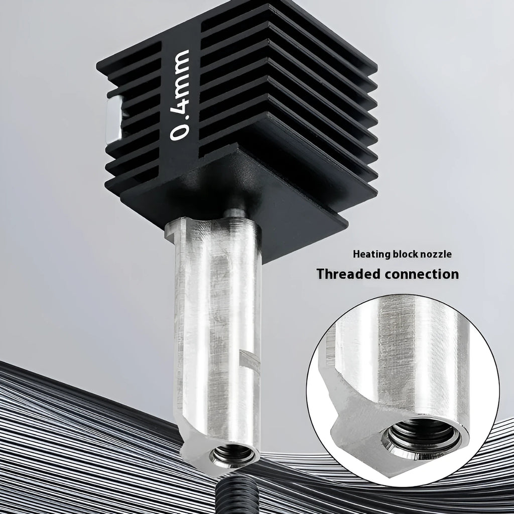 Hardened steel hot end assembly with black silicone sleeve for Bambu Lab A1 Mini 3D printer