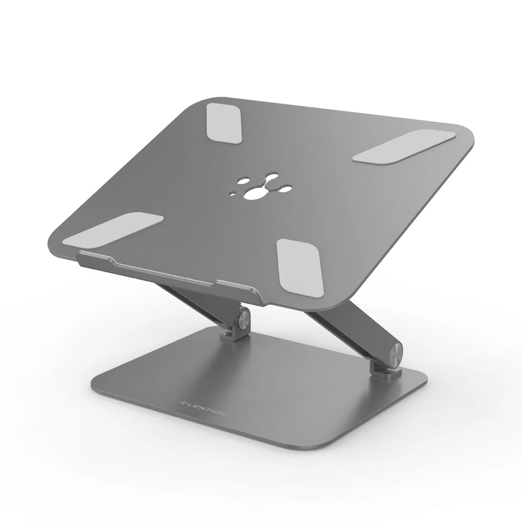 Aluminium alloy multi-angle notebook stand in space gray colour on a desk