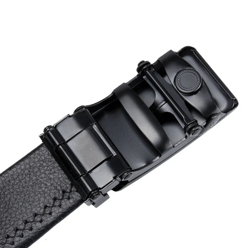 Black Bales Catch men's imitation leather belt 120cm electroplated buckle starry sky black
