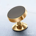 Magnetic car phone holder in aluminium alloy with CD texture, shown in black, gold, and silver colours.
