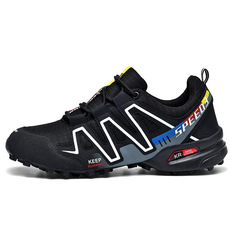 Men's grey-orange plus size casual shoes with synthetic leather upper and rubber sole.
