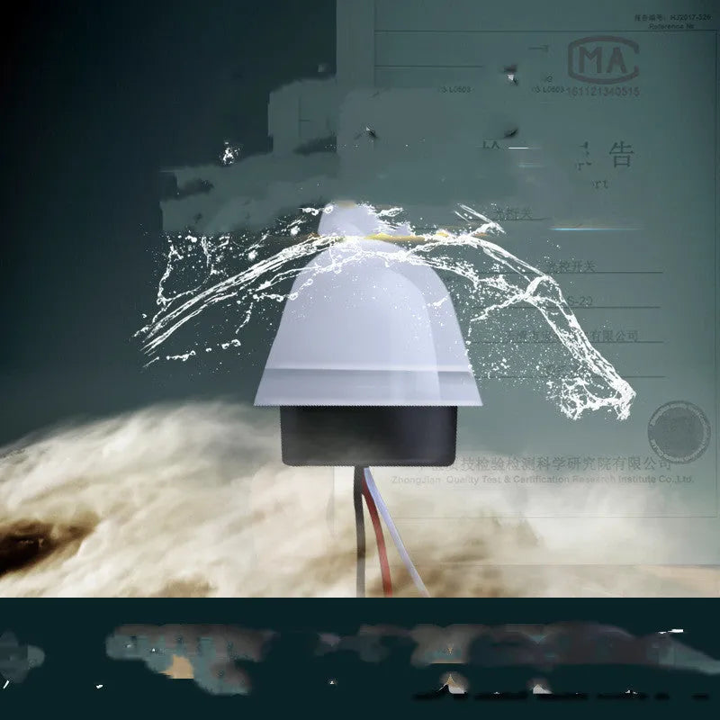 White automatic induction street lamp with 3-5 metre sensor range for 220V outdoor lighting