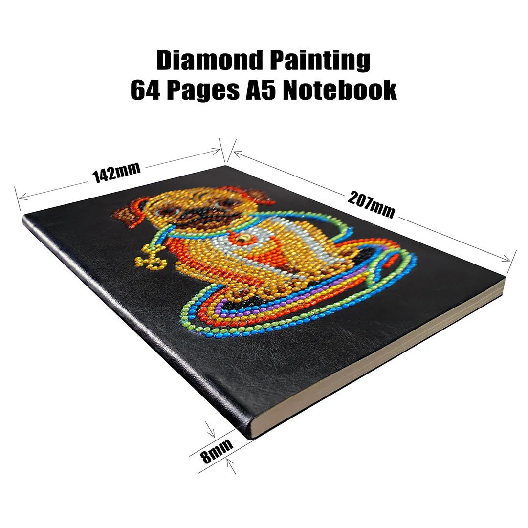 Black A5 diamond painting notebook showing 50 pages for craft project organisation