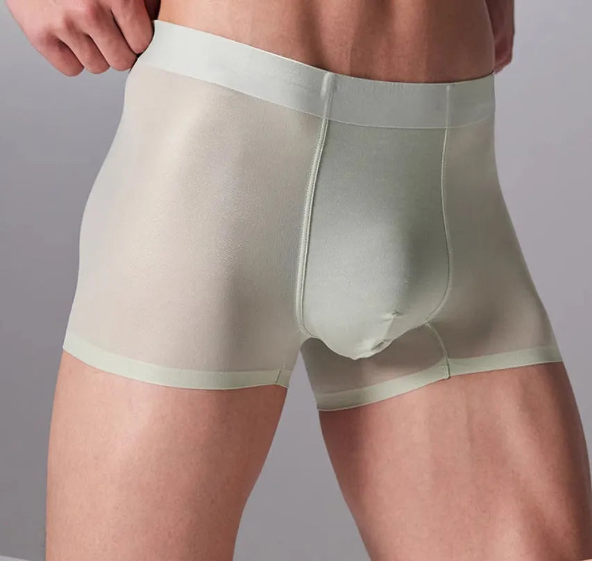 Lightweight seamless antibacterial sports underwear for men in black, shown flat.