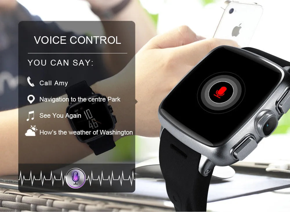 Z01smart watch with 1.54-inch HD touchscreen, black or white colour options, and USB 2.0 connectivity