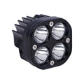 Four-leaf clover style motorcycle spotlight with aluminium base plate.