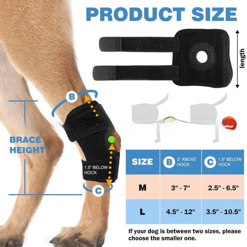 Black polyester dog leg guard for ACL rehabilitation and cat joint dislocation protection