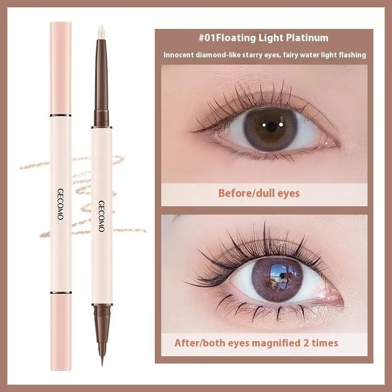 Double-headed silkworm pen eyeliner with stereoscopic star eyes design