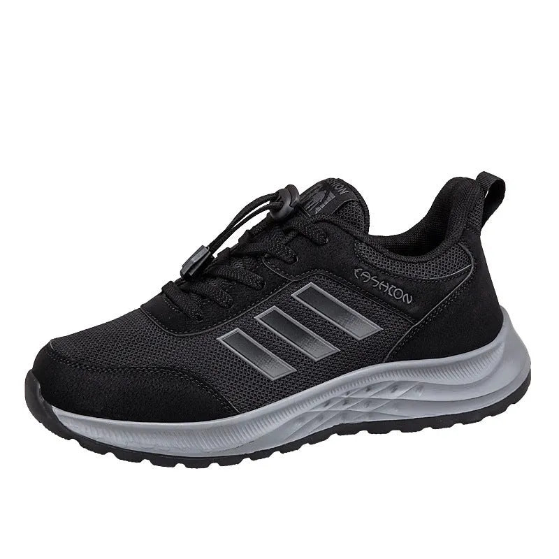 Mesh slip-on casual shoes with elastic band closure in multiple colour options