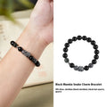 Men's S925 sterling silver bracelet with obsidian black hair crystal snake year design measuring 10mm width