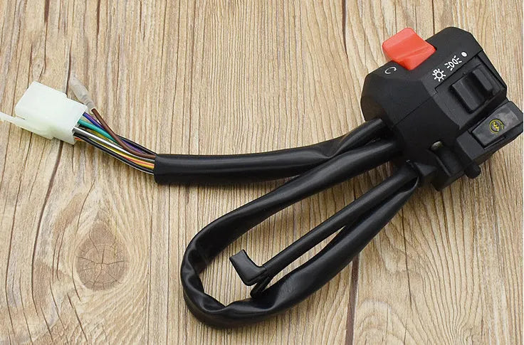 Zongshen Longxin tricycle handlebar switch kit right seat type with 47cm colour coded wires