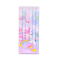 Six black student pens with 0.5mm tips and cartoon bunny design displayed in packaging