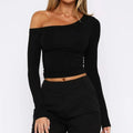 Women's slim-fit knitted cardigan with long sleeves and cross shoulder straps in solid colour