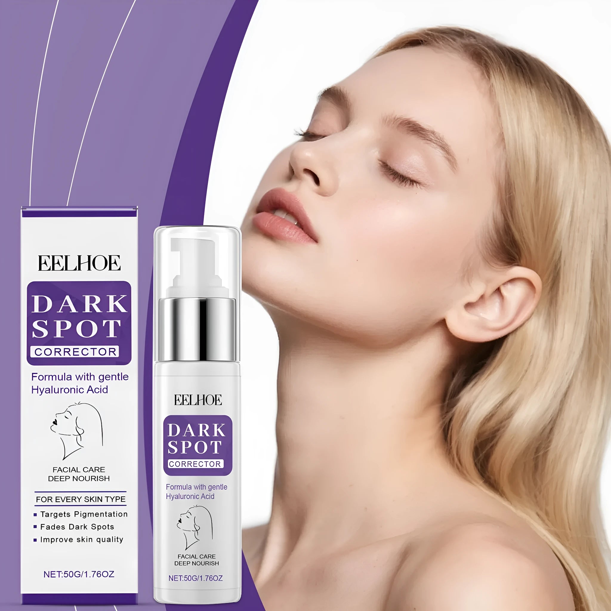 50g daily moisturising cream in 3.5cm by 13cm container for facial water oil balance and pore minimising