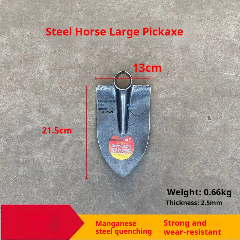 Agricultural pointed hoe with manganese steel construction and stainless steel main part for gardening weeding tasks