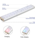 Slim rechargeable LED strip light with motion sensor in three different lengths