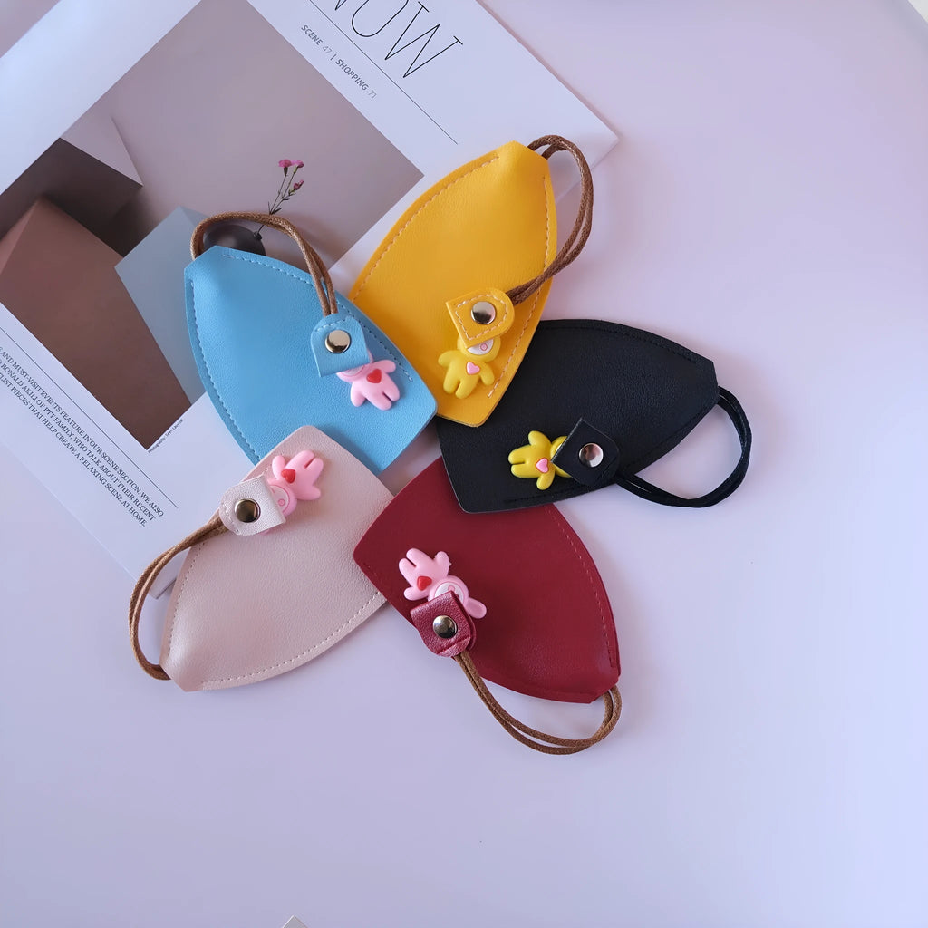 PU leather car key organiser case with zip, shown in multiple colour options.