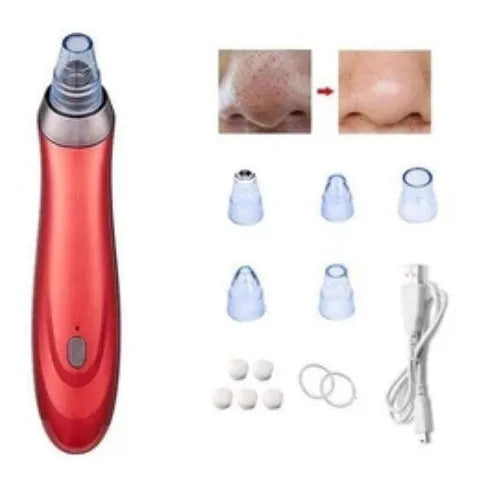 Black, gold, red or white electric blackhead extractor with vacuum suction nozzles