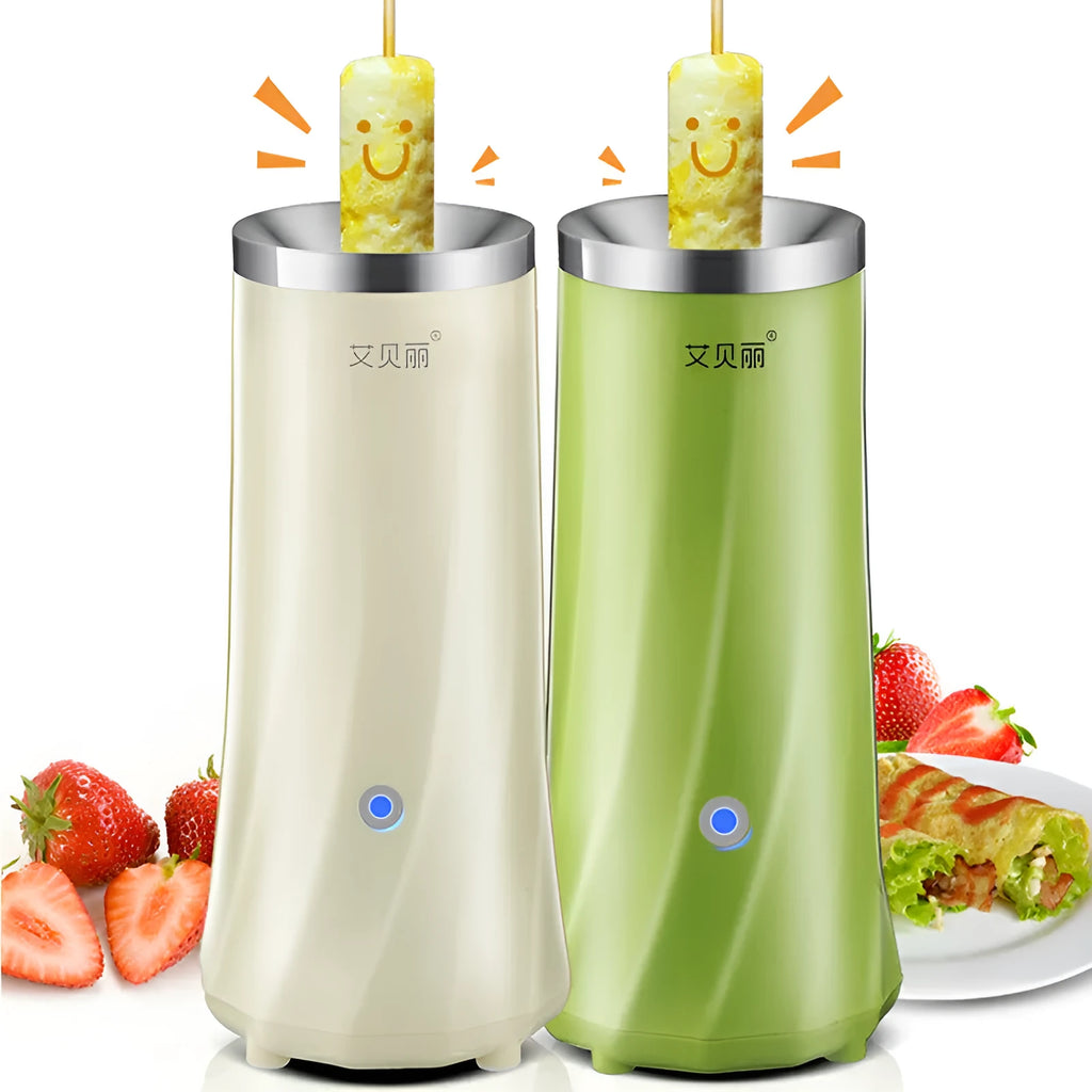 Mini breakfast machine in beige white or green colour with automatic function