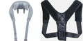 Grey elastic fabric neck massager with USB charging cable showing infrared physiotherapy function