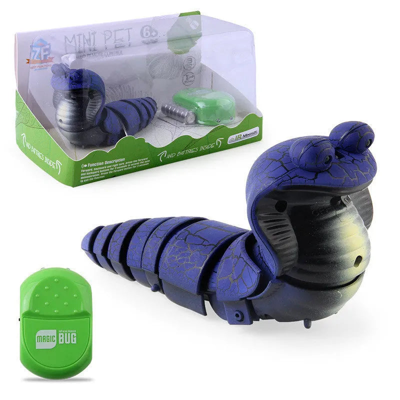 Smart sensing USB rechargeable electronic snake cat toy with realistic cobra design on a floor