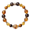 Natural yellow tower crystal tiger-eye bracelet in 10mm and 12mm sizes