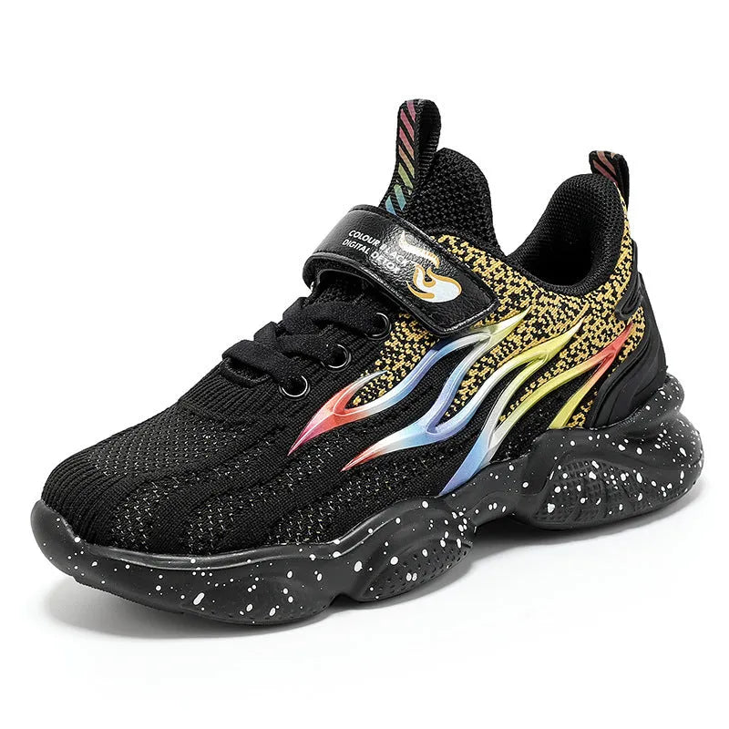 Boys fashion mesh sneakers with textile and TPU upper, anti-slip sole, in beige colour