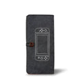 Black felt Nintendo Switch pouch showing game card slots and double storage layers