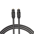 Black Toslink optical audio cable with square connectors and 2 metre length