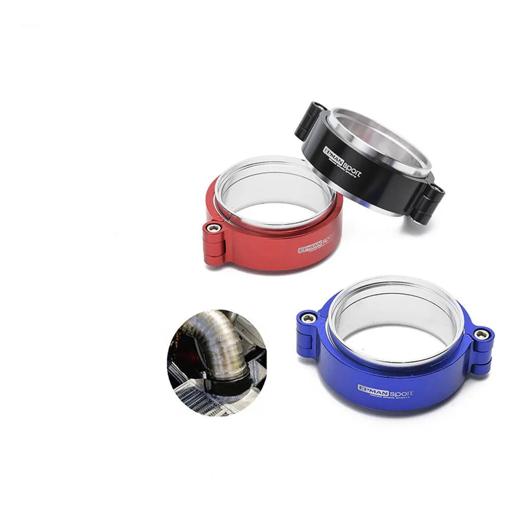 Aluminium high-pressure turbine exhaust clamp for car modification in black