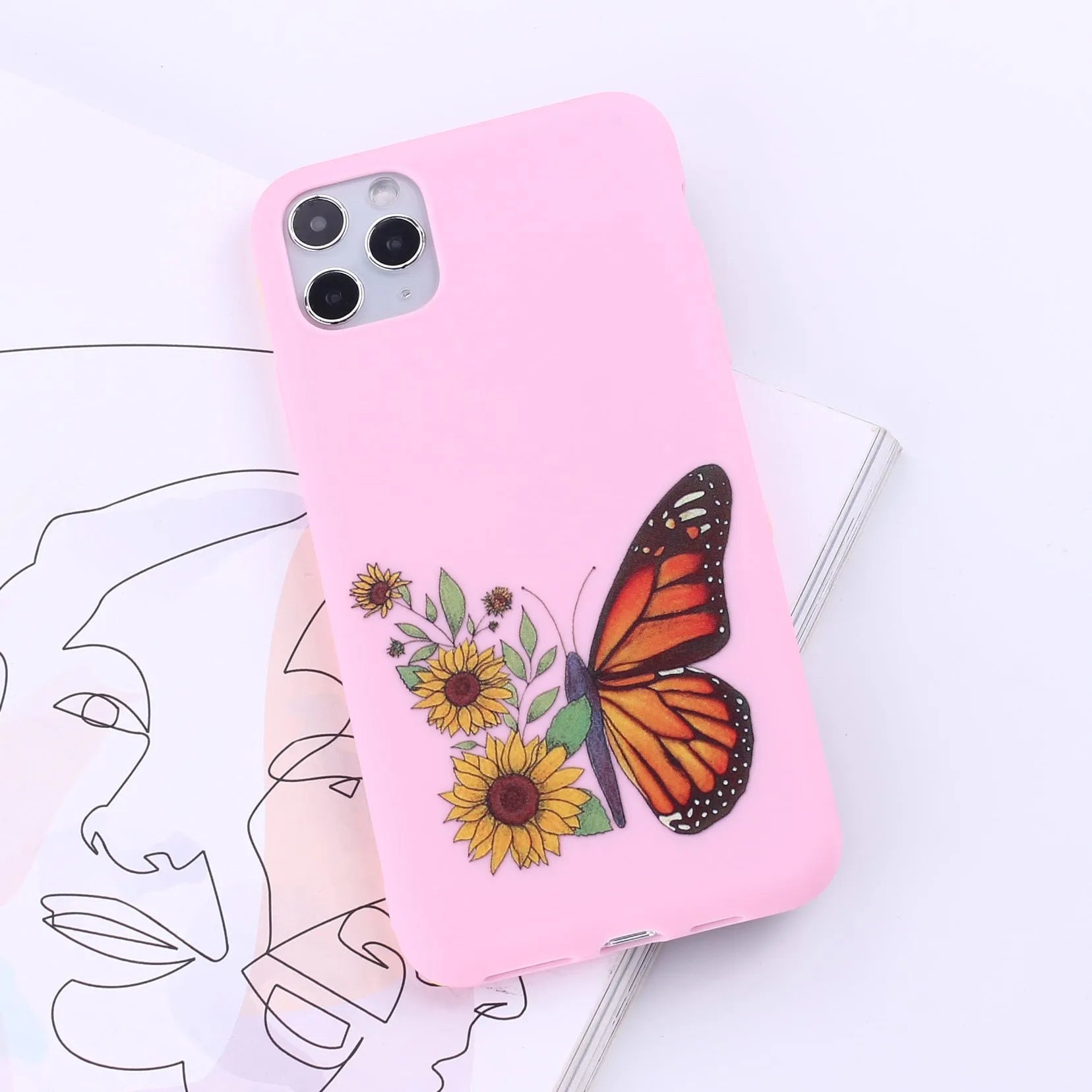 Soft TPU mobile phone back cover case for iPhone models, shown in one of fourteen available colour options.