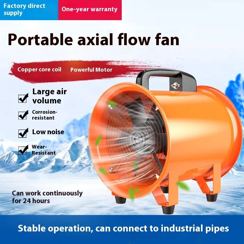 8-inch titanium steel industrial axial flow fan with 7 blades for ventilation and dust removal