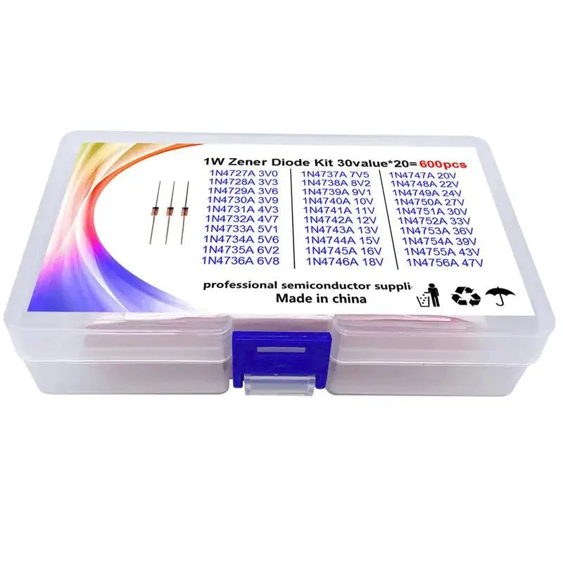 1W Zener diode with glass package and 50V reverse breakdown voltage for electronic circuits