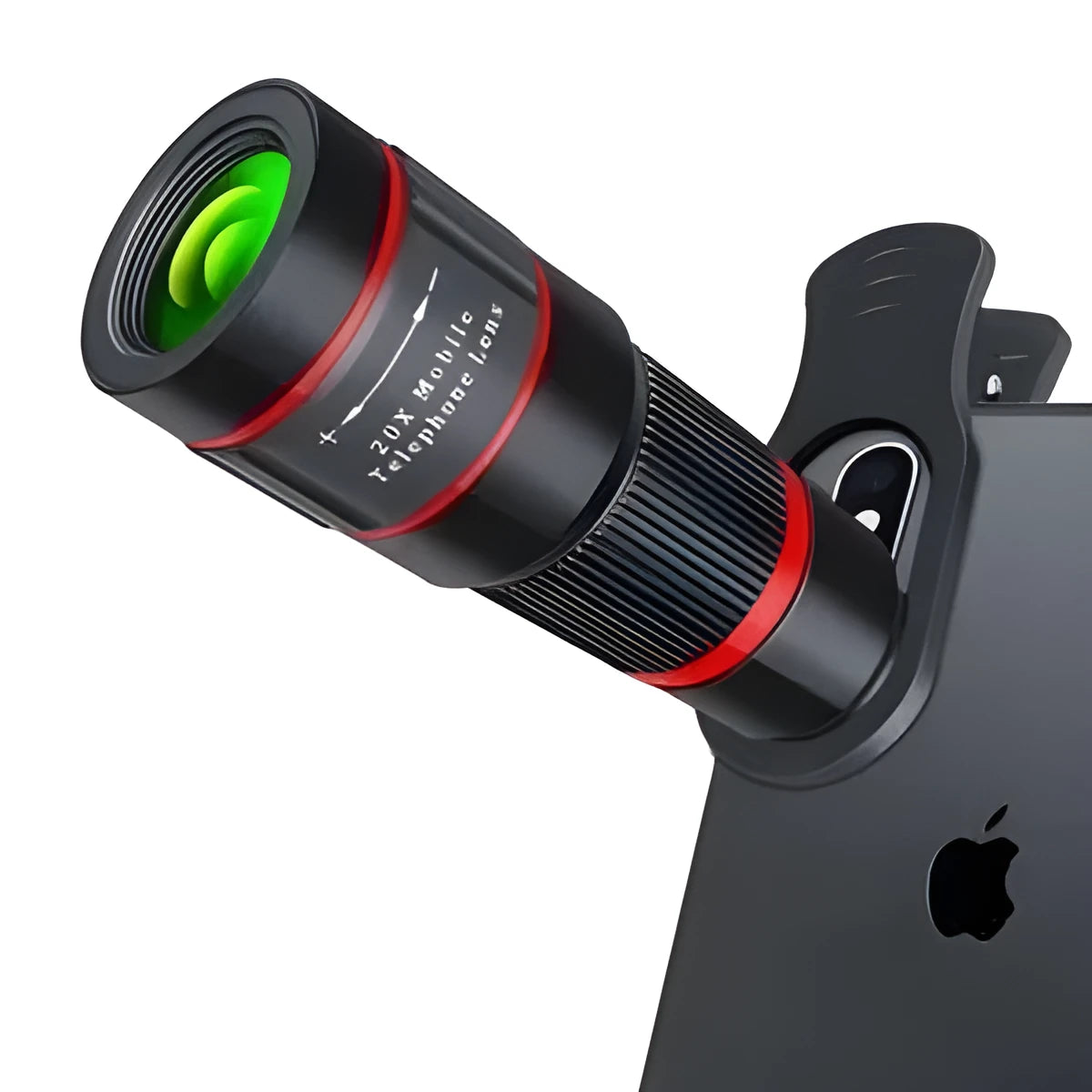 20x magnification smartphone telescope with universal mounting clip for iPhone and Android mobile phones