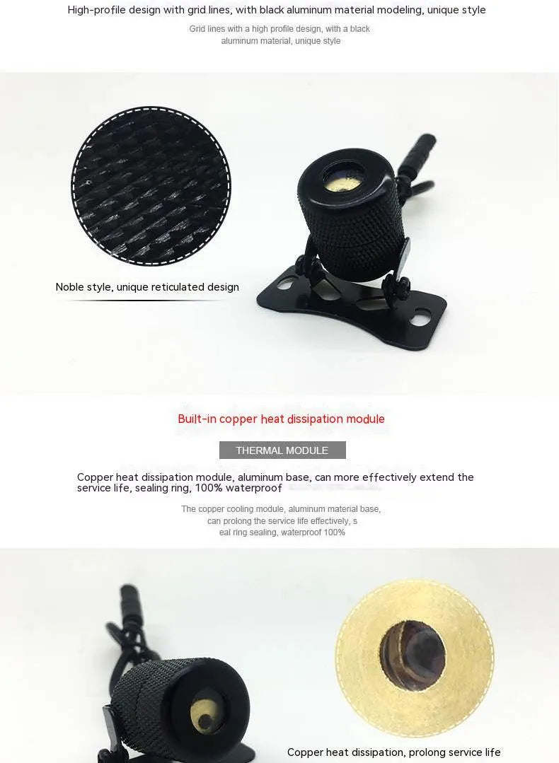 Car motorcycle laser fog lamp with aluminium housing and red laser projection