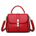 Black soft PU leather women's messenger bag with a single shoulder strap.