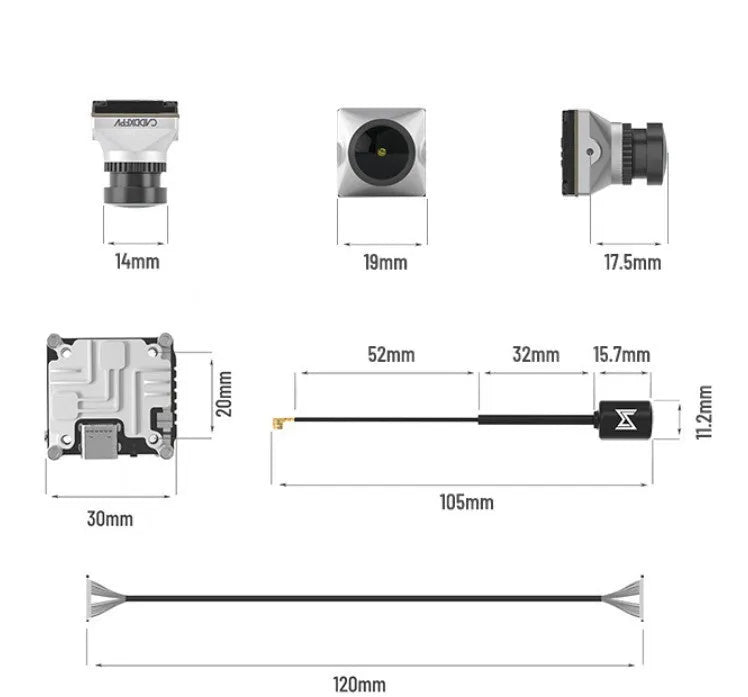 Caddx ADAPTS DJI FPV digital image transmission conversion kit with silver components