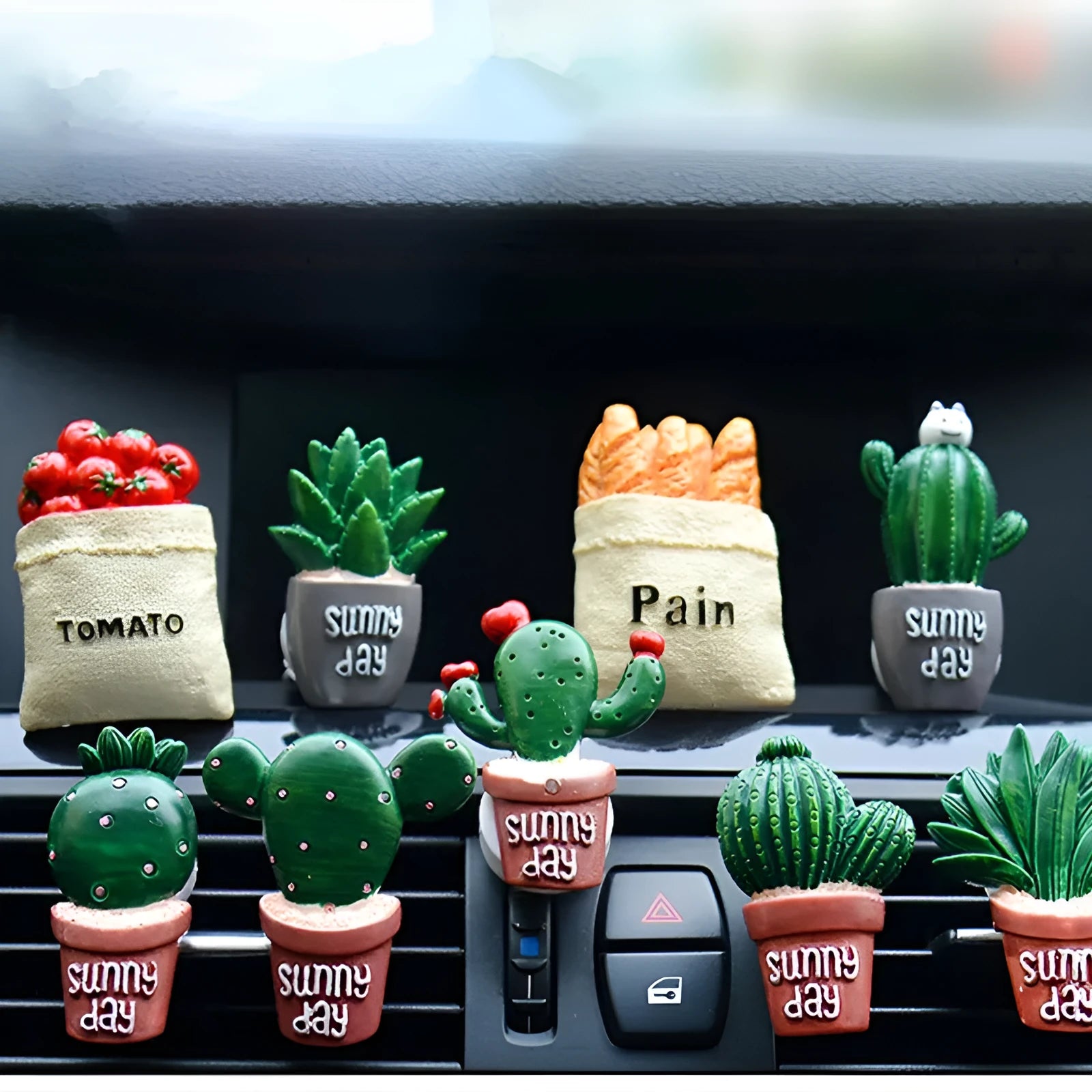 Car air freshener clip vent plant ornament cactus style on AC louver