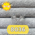 Korean style open mouth copper ring with 6x8mm oval denier stone and star decorations.