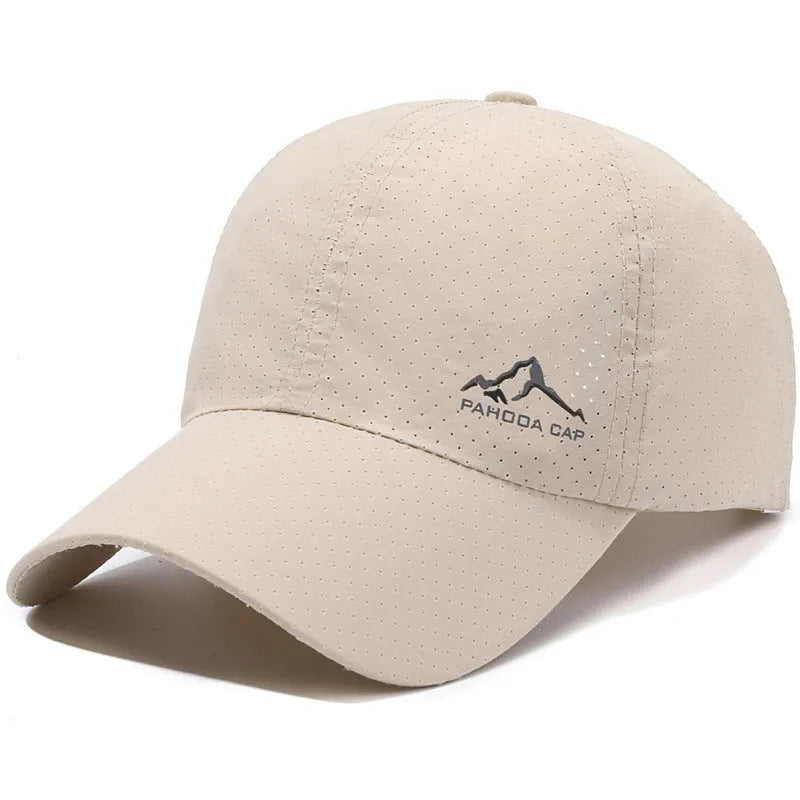 Korean-style adjustable baseball cap in polyester fabric for summer sun protection, shown in a selected colour