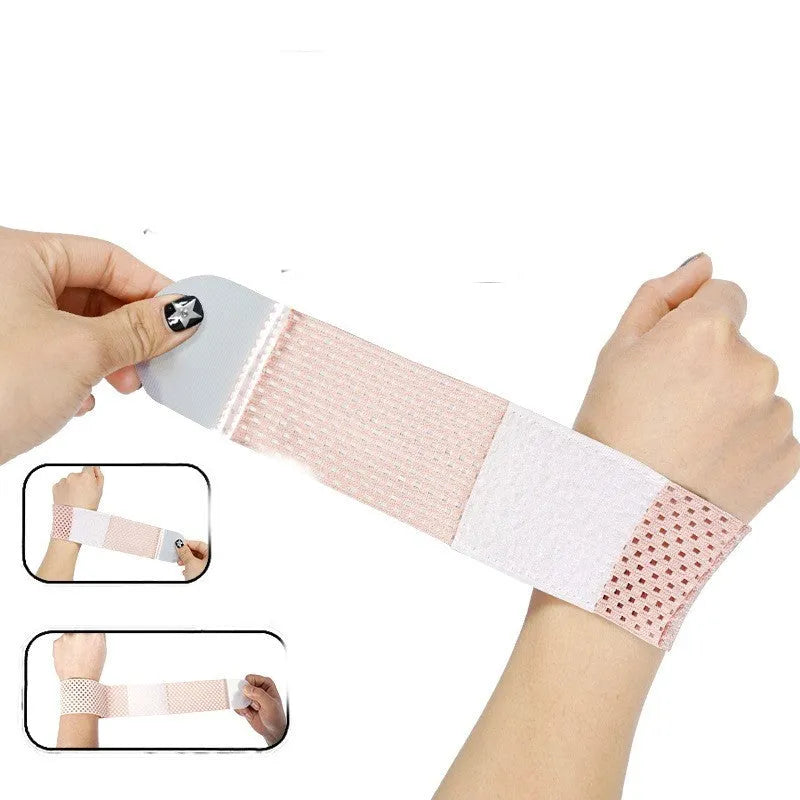 A pair of high elastic breathable athletic wristguards in black, grey, or pink colours.