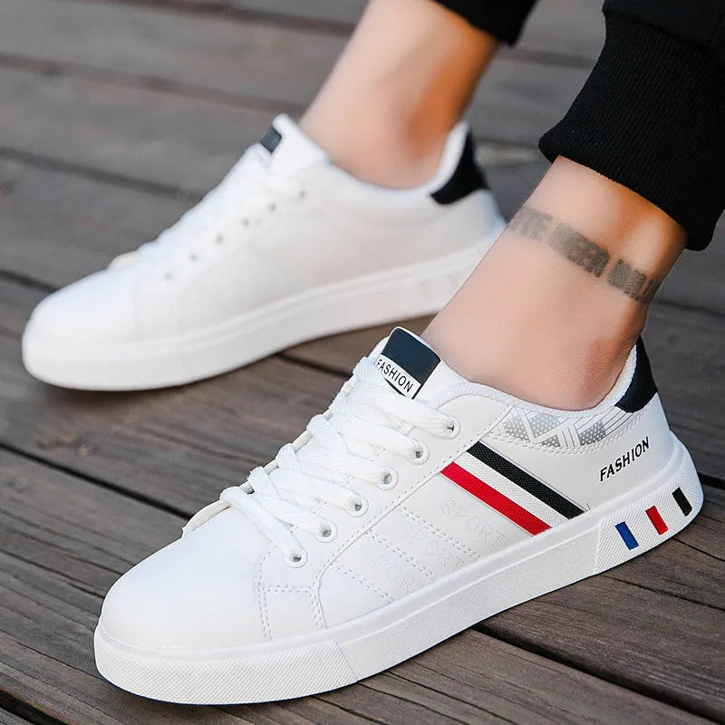 Men's sports trainers in black, grey, and white colours showing size options from 39 to 44.