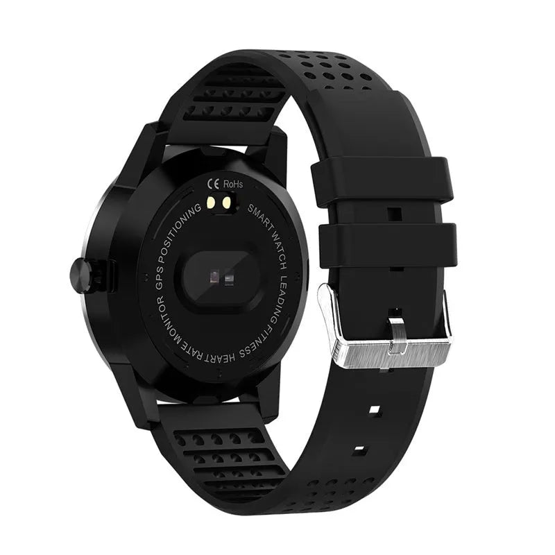 T2 smart bracelet with colour screen showing heart rate monitoring display in black or blue colour