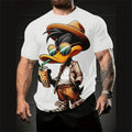 Men's loose-fitting short-sleeved shirt with 3D cartoon print design in summer colours