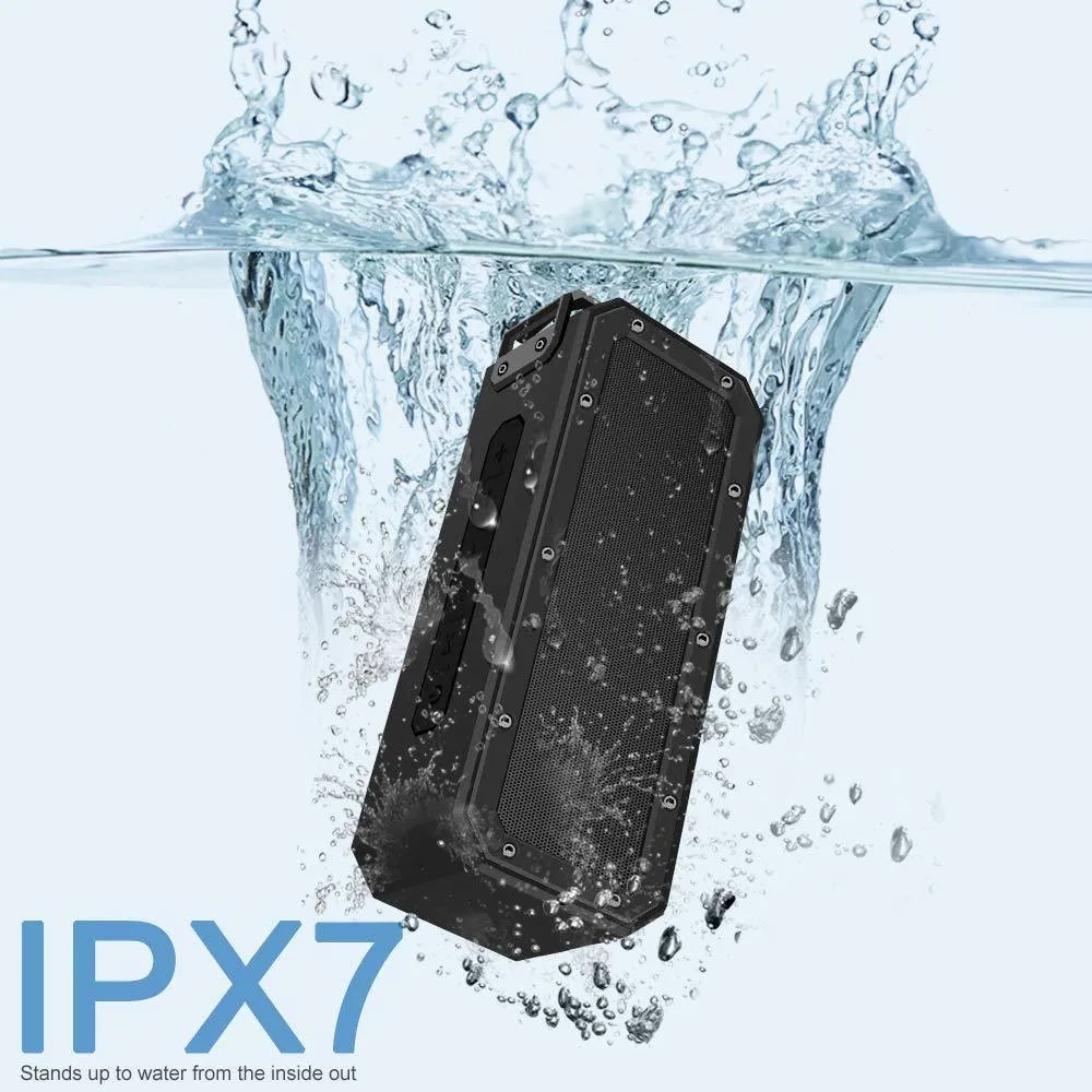 X3 PRO waterproof portable 40W Bluetooth speaker in black with carrying rope