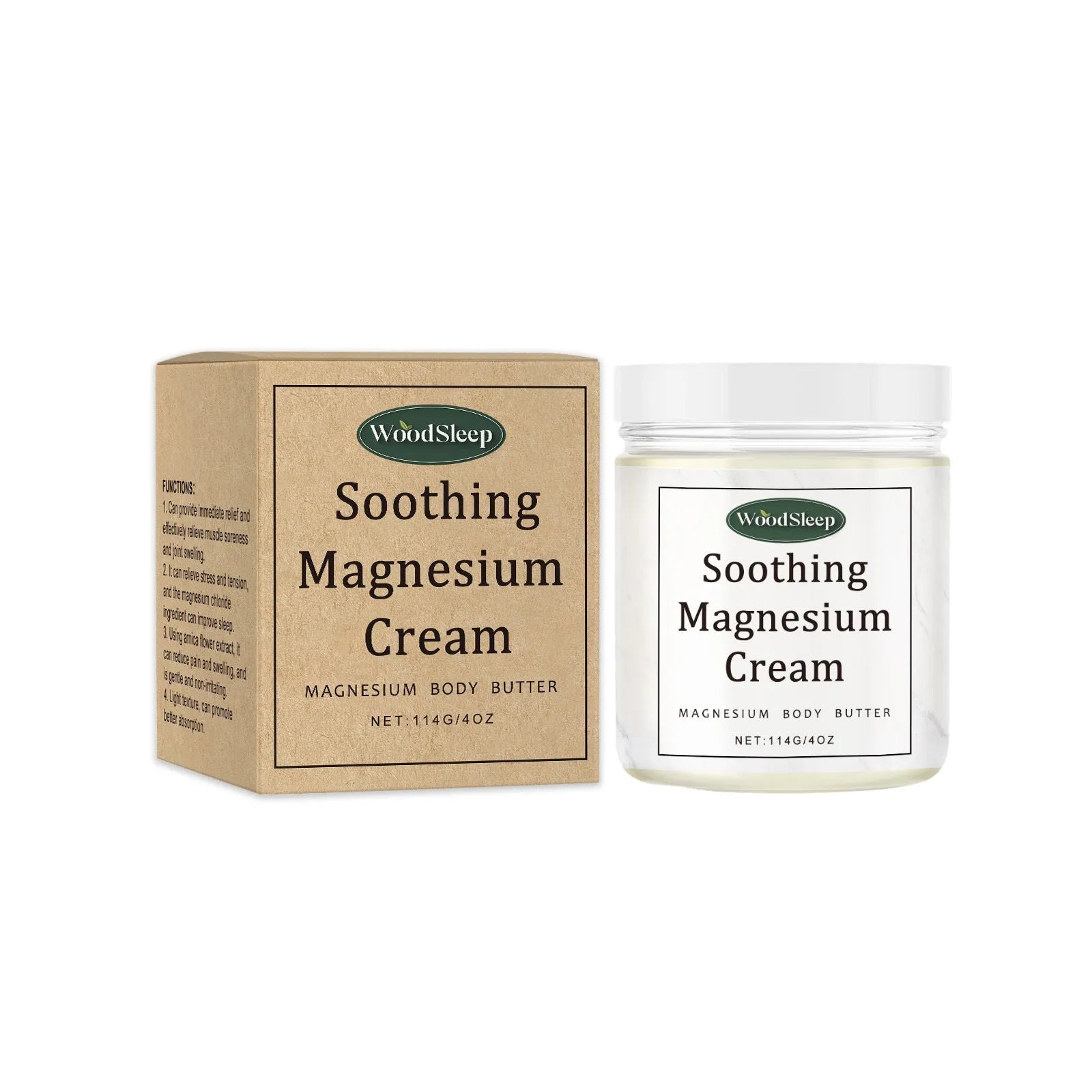 114g jar of magnesium cream for body care after exercise containing DNA magnesium
