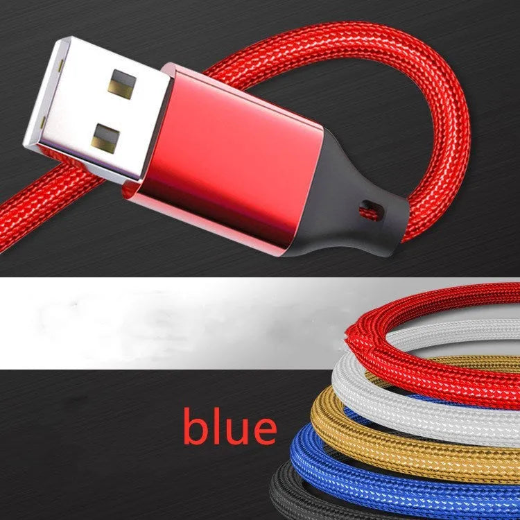 1.2-metre three-in-one braided charging cable in multiple colour options