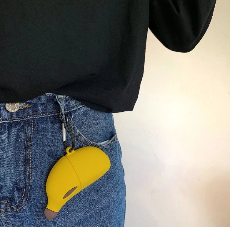 Yellow banana silicone protective case for AirPods Pro and AirPods 3 wireless headphones