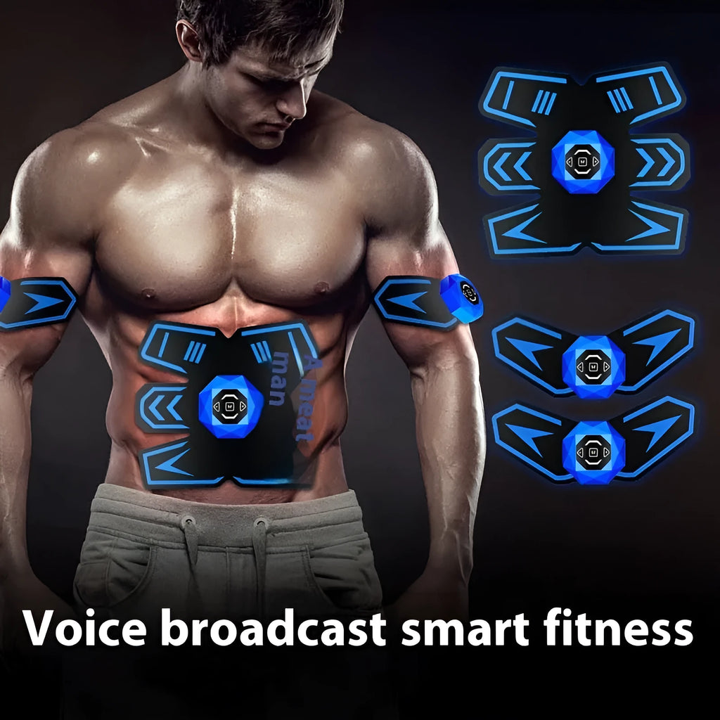 Eight-piece abdominal waist sculpting massage patch set with PU leather, silicone, and ABS construction